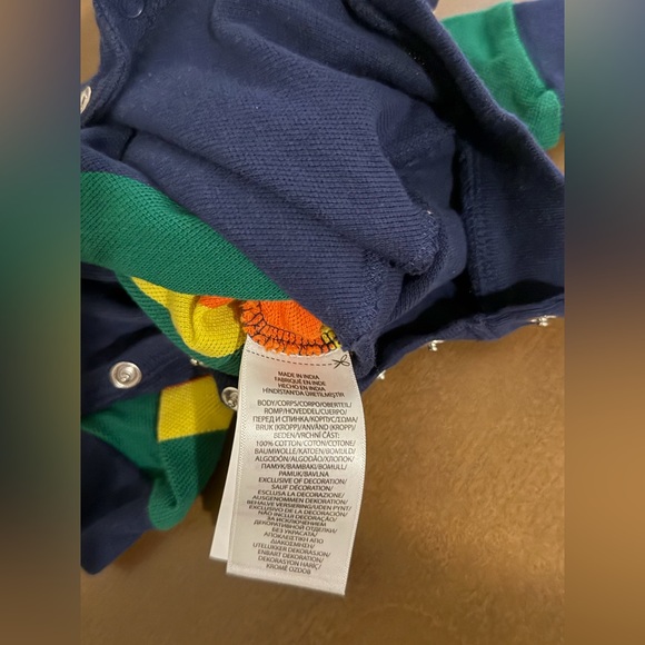 Ralph Lauren baby boy 3m striped cotton mesh one-piece - Picture 4 of 4